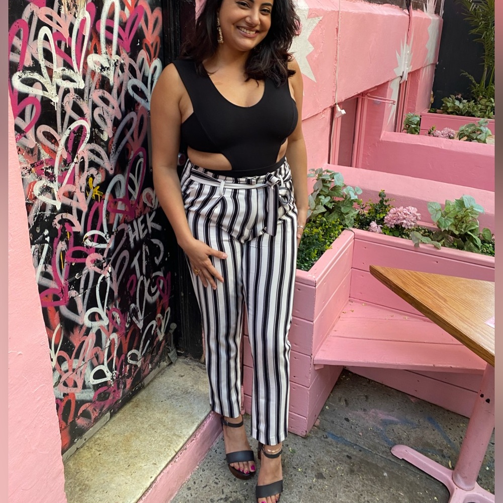 Urban Heritage Monochrome Striped Pants
